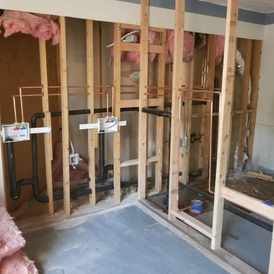 Copper pipe rough-in and plumbing installation in New Whiteland